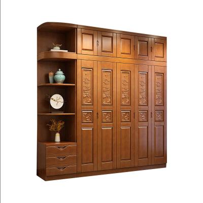 China (Other) Elegant Atmosphere Adjustable All Wardrobe Chinese Style Solid Wood Bedroom With Hinged Door Wardrobe for sale