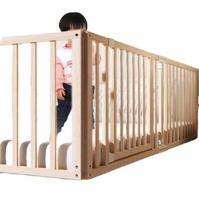 China Modern Fashion Simple Solid Wooden Crib Railing Baby Drop Out Bed Fence for sale