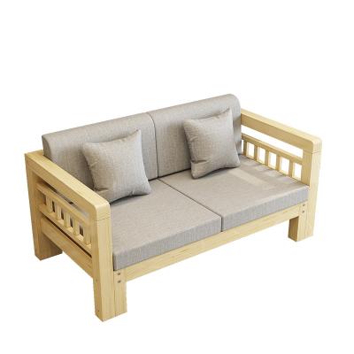 China (Other) simple modern adjustable all sofa combination living room new chinese style solid wood wooden sofa for sale