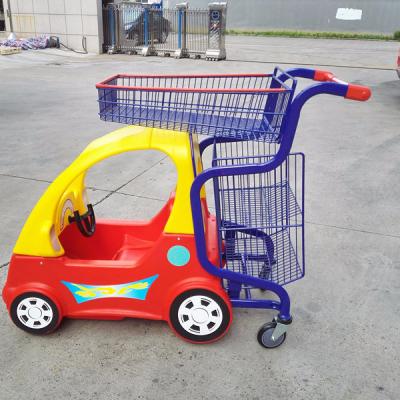 China Unveiling Style New Baby Shopping Trolley Cart With Plastic Car Toy for sale