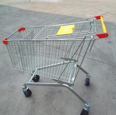 China Convenience 4 Wheel Metal Supermarket Shopping Trolley For Sale With 210L for sale