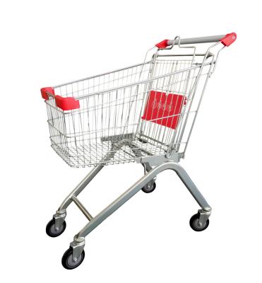 China Unfolding Zinc A60 Supermarket Shopping Carts And Powder Coating Shopping Trolley With PU Wheels for sale