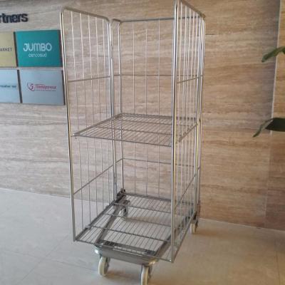 China Supermarket Wire Mesh Cargo Storage Roll Cage for Transport in Mall for sale