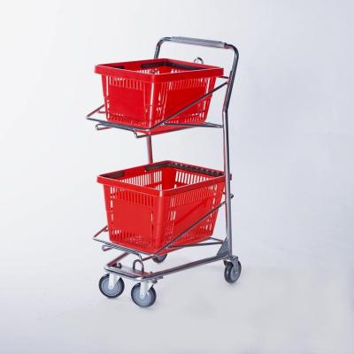 China Unveiling Of 2018 Newly Double Grocery Cart Shopping Carts For Stores for sale