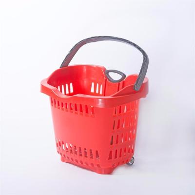 China Unfolding Shopping Basket Supermarket Shopping Trolley for sale