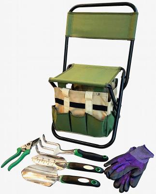 China Portable & Folding Folding Chair Garden Tool Kit Bag Gardening Chair Kneeler with Stand for sale