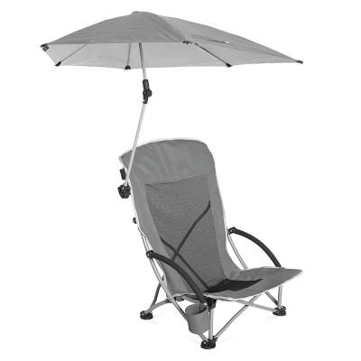 China Portable & Adults Folding Folding Chair Polyester Fabric Waterprof Outdoor Beach Chair With Canopy Sunshade Umbrella for sale