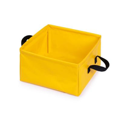 China Large Capacity Camping Washing Outdoor Use Portable Waterproof Bucket Square Shape PVC Folding Bucket for sale