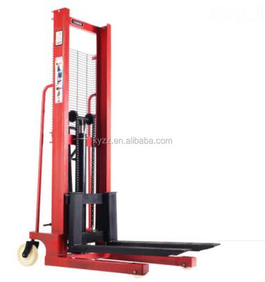 China Building Material Stores Hand Manual Pallet Powered Forklift 1.6m Hydraulic Lifting Stacker Pallet Stacker for sale