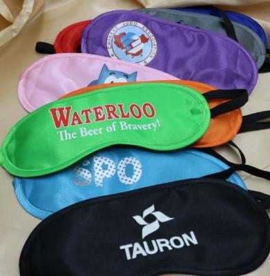 China Custom Cheap Satin Sleeping Eye Mask Sublimation Printing Eyeshade Mask for Travel Airline for sale