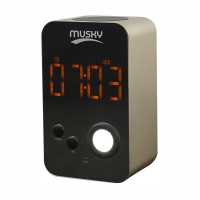 China MUSKY Wireless Alarm Clock Boombox Adam Audio Bloothooth Mirror Screen Clock Speakers DY38 for sale