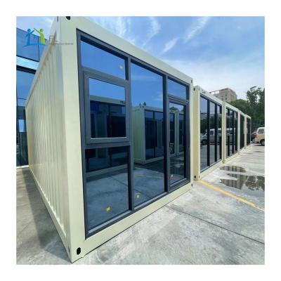 China Modern Cheap Price Light Steel Structure With Beautiful One Way Glass Container Prefab Garden Curtain Wall Tiny House for sale