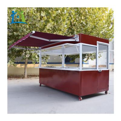 China Modern Shipping Portable Steel Structure Wheel Cafe Modified Prefab Modular Cafe Fashion Container Store Booth Kiosk House for sale