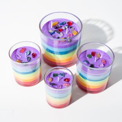 China Homemade Birthdays Private Label Rainbow Candles with Soy Wax Scented Art Candles for sale