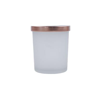 China Private Label Scented Logo Classic Empty Frosted Candle Customizable Jars with Metal Lid for sale