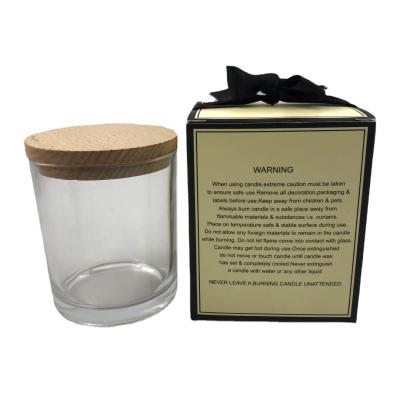 China Private Label Scented Clear Glass Jar Candle Custom 8oz Candle Jars Aromatherapy Candle Jar With Box for sale