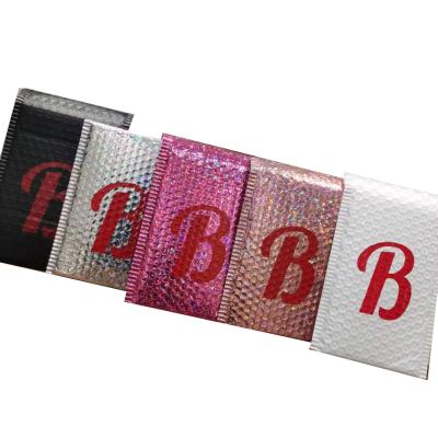 China Fashion Recyclable Cheap Colorful Custom Factory Metallic Bubble Buble Holographic Biodegradable Padded Book Ad for sale