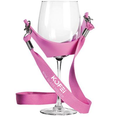 China Kofei Factory Price Durable Custom Wine Glass Holder Lanyard For Party for sale