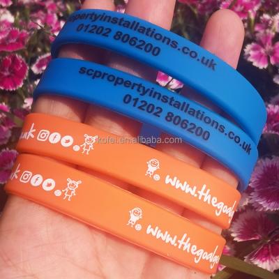 China Waterproof Kofei Fashion Promotional Gift Silicon Custom Silicone Bracelet Wristband Rubber Wrist Band for sale