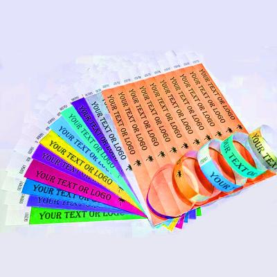 China Fashionable Custom Water Proof Kofei Tyvek Ticket ID Wristbands Disposable Slip Printable Synthetic Paper Tape For Events for sale