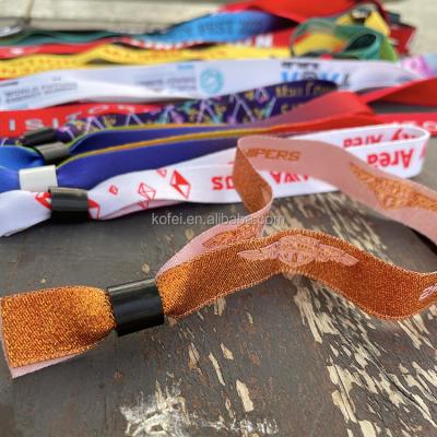 China Kofei 2023 Fashionable Custom Design Festival Event Party Fabric Woven Fabric Wristbands for sale