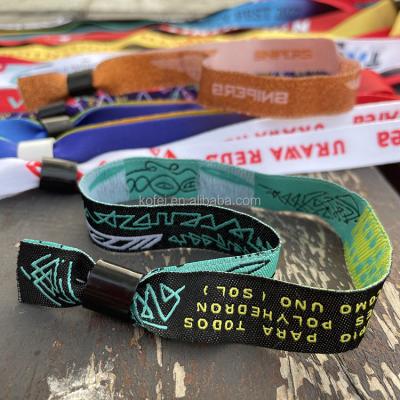 China Kofei Festival Party Fashionable Custom Polyester Wristbands With Woven Logos for sale