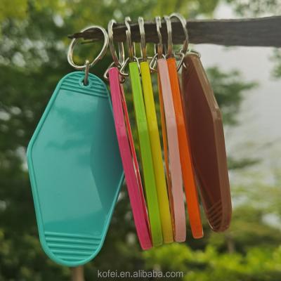 China Wholesale Durable Cheap Durable Plastic Key Chain White Colorful Plastic Kofei Hotel Motel Promotion Kofei Hotel Motel Printing Key Indicators for sale