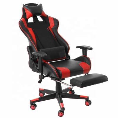 China Free Sample Adjustable Leather Ergonomic Leather Gaming Chair Professional Gamer Gamer Gaming Chair With Footrest for sale