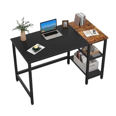 China Home Office Foldable 40 Inch Office Study Writing Table Modern Wooden MDF Computer Desk With Storage Shelf for sale