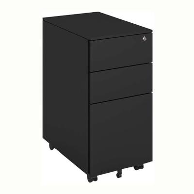 China Mobile Vertical Metal Sliding Door File Cabinet 3 Drawer Pedestal Filing Cabinet for sale