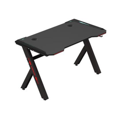 China Convertible Modern Computer Desks RGB Led Lights Height Adjustable Gaming Desk With Stand Earphone for sale