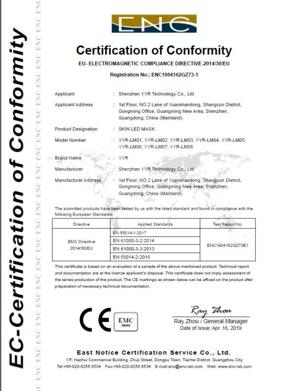 CE - Shenzhen YYR Technology Co., Ltd.