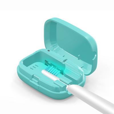 China Sterilize Toothbrush Heads Private Label Mini Toothbrush Disinfection Box Portable Home Travel Portable UV-C Light Toothbrush Sterilizer for sale