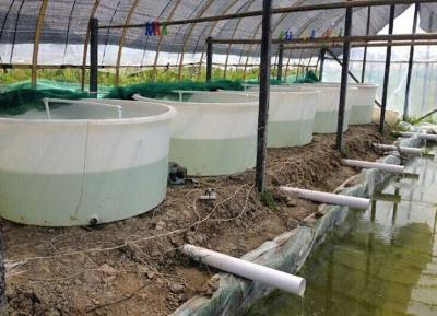 中国 3500 liter  No Collapsible aquaculture Circle indoor commercial PE raised plastic fish ponds 販売のため