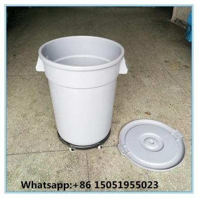 China 30gallon Industrial Round Waste recycling container with dolly pack waste basket bins  for recycling for sale