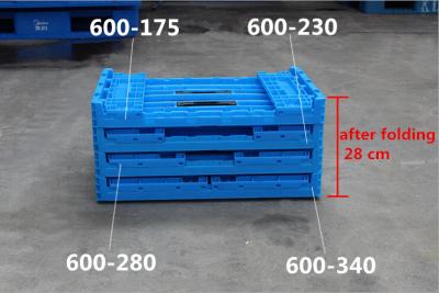 China 600*400*340  Mesh type  Food grade Plastic Returnable  Collapsible Folding Crates for sale