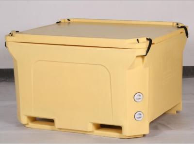 China 1000L Roto molded Heavy duty PE large Plastic fish ice box, fish ice cooler, ice cooler using on -40℃ for sale