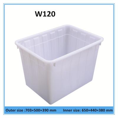 China 120L White rectangular HDPE plastic container for washing powder without lid for sale