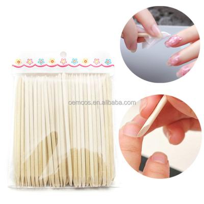 China For Nails Wooden Nail Pusher Cleaning Finished Orange Double Stick For Manicure Pedicure Art for sale