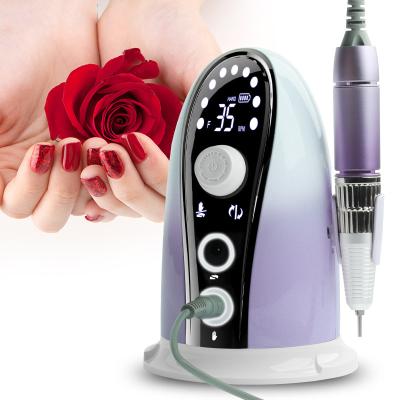 China Easy Apply Adjustable Direction Rechargeable Manicure Pedicure Nail File Machine 30000rpm For Salon for sale