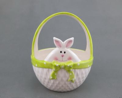 China Viable Ceramic Easter Bunny Rabbit Baskets, Wholesale Easter Baskets, Wholesale Craft Baskets for sale