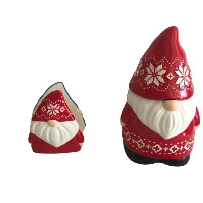 China Ceramic Storage Jar Santa Shaped Candy Jar Christmas Cookie Ceramic Storage Jar Cookie for sale