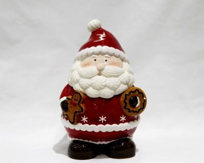 China Sustainable Dolomite Santa Cookie Jar, Ceramic Storage Jar, Ceramic Candy Christmas Jar for sale