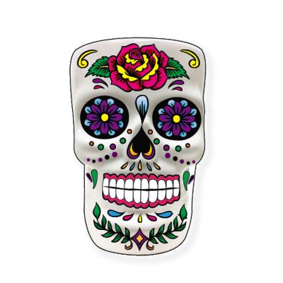 China Skull Mugs With Color Day Of The Dead Sugar Skull Shape Coffee Mug For Halloween Table Decoration for sale