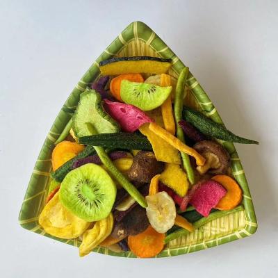 China Natural Healthy Snacks VF Vacuum Fried Vegetables And Fruits Dehydrated Dried Mixed Fruit Vegetable Chips for sale