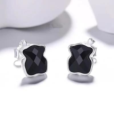 China Vintage High Quality Wholesale Original Logo 925 Silver Touses Bear Earrings Jewelry for sale