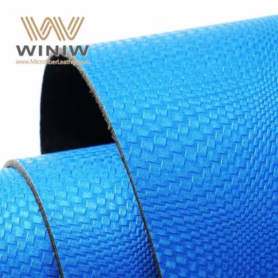 China 1.4mm Blaue Mikrofaser Synthetisches Leder PU-Material Schuhe Obermaterial zu verkaufen