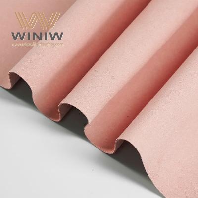 Cina 0.4mm Rosa Microsuede Vegan Suede Tessuto PU Pelle Artificiale Per Case Espositive in vendita