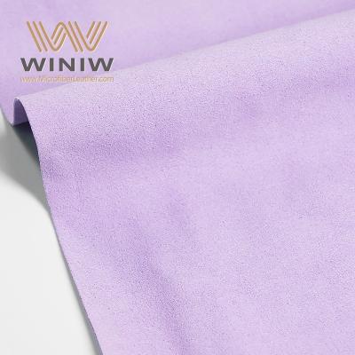 China Materiais de revestimento de tecido de suede de couro micro vegano ultra-suede roxo personalizado à venda