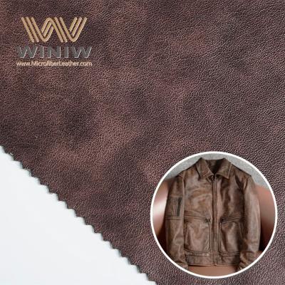 China Anti-Stratch Microfiber PU Vegan Synthetic Leather For Jacket Coat Clothes Making for sale